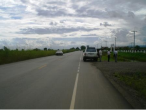 カンボジアの舗装後の道路